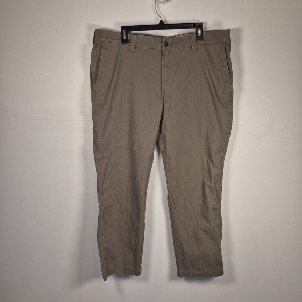 Columbia Mens Work Pants Size 40x30 Green Canvas Straight Utility Cargo